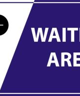 Text Waiting Area Sign Board sticker 12in x 7in