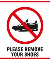 Highfive Please Remove Your Shoes - Sticker