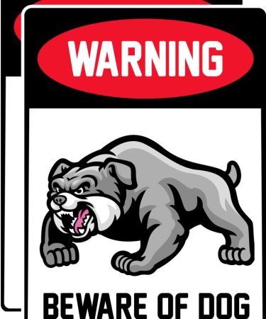 Beware of Dog Sign Pack of 2 Pics Self Adhesive Sticker (Pack of 2)