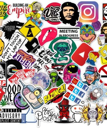 Random Aesthetic Stickers for Laptop, Diary, Guitar, Mobile Phone-Waterproof Self Adhesive Sticker (Pack of 40)