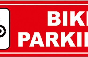 Bike Parking Sign board 4 inch x 12 inch Emergency Sign sticker