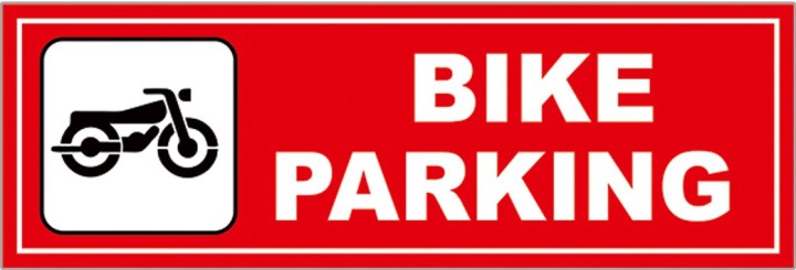 Bike Parking Sign board 4 inch x 12 inch Emergency Sign sticker