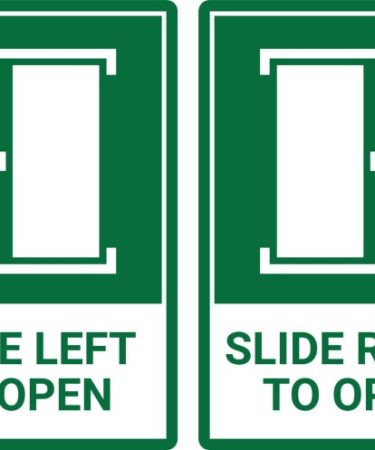 Slide to Open Sticker- Slide Left Right To Open Door Pack of 2 Self Adhesive Sticker