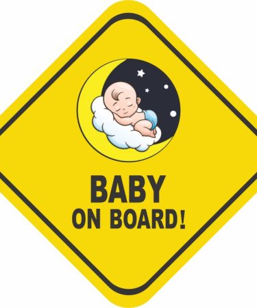 Readymade 26 cm Small Baby in Car/Wall/Glass Window Self Adhesive Sticker (Pack of 1)