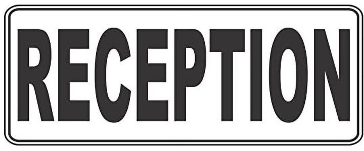 Text 24 cm Reception Signs Self Adhesive Sticker (Pack of 1)