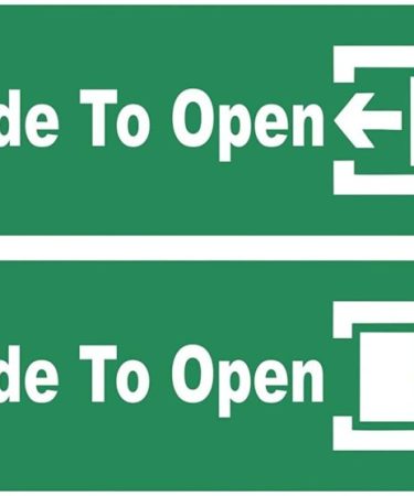 Self Adhesive Vinyl Open to Slide Door Sign Sticker - 2 Pcs. Left and Right Self Adhesive Sticker (Pack of 1)