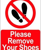 Stickers guru 27 cm Self Adhesive Wall Stickers Remove Your Shoes text printed Removable Sticker (Pack of 1)