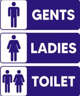 TOILET Stickers Sign Gents Ladies Toilet Door Stickers for Restroom Waterproof Self Adhesive Sticker (Pack of 3)