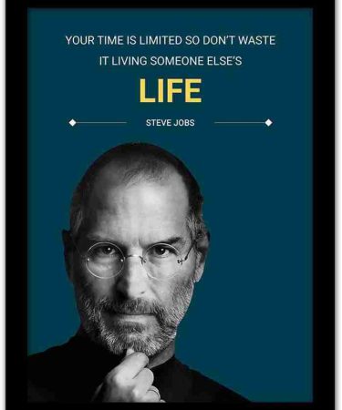 Highfive Steve Jobs Quotes Wall Frame - Motivational Quotes Wall Poster with photo framed