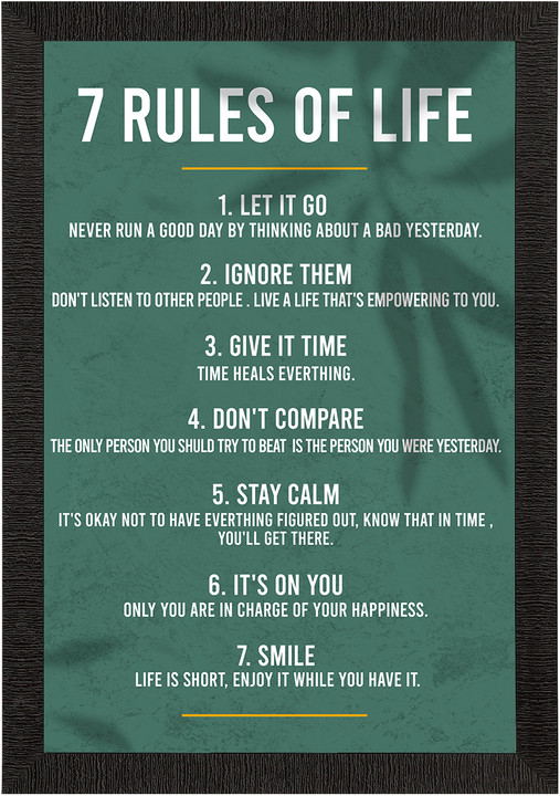 Highfive 7 Rules Of Life Motivational Quotes Digital Printed