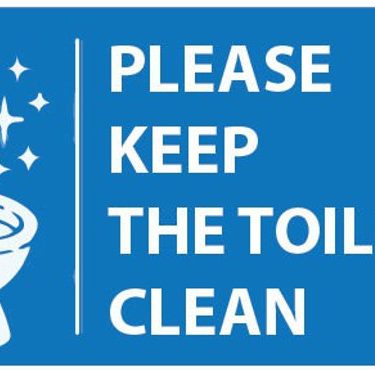 Highfive PLEASE KEEP THE TOILET CLEAN SIGN  STICKER - Self Adhesive