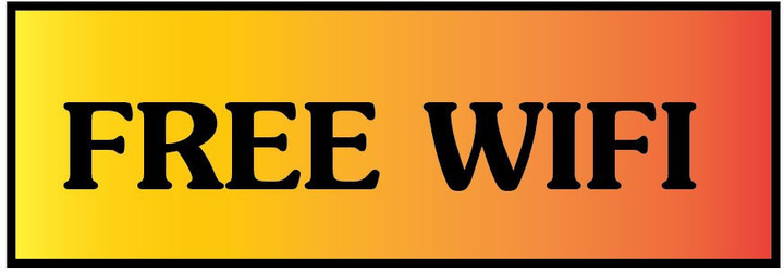 Highfive FREE WIFI SIGN STICKER Emergency Sign - Self Adhesive