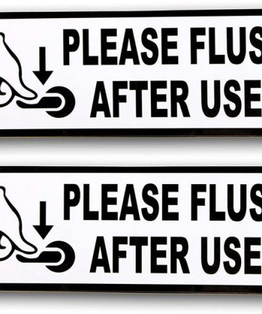 Highfive PLEASE FLUSHAFTER USE SIGN STICKER - self adhesive ( 2 pack )