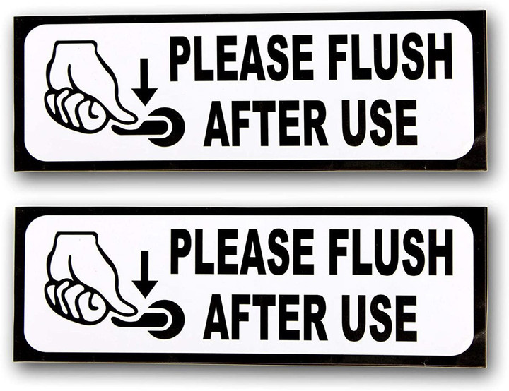 Highfive PLEASE FLUSHAFTER USE SIGN STICKER - self adhesive ( 2 pack )