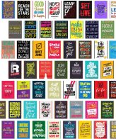 Motivational Poster Wall Posters Pack Of 54 - 6x4 Inch Aesthetic Postcards - Student Exam Inspirational Motivational Quotes Posters Wall Stickers For Study Room - Office Wall Stickers Motivational Gifts Paper Print (6 inch X 4 inch)