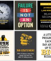 Pack of 6 Motivational Posters Inspirational Quote Posters for Wall Decoration Wall Art For Bedroom, Office, Living room, Dorm room (A4+ Size) Paper Print (12 inch X 9 inch, Rolled in Safety tube)