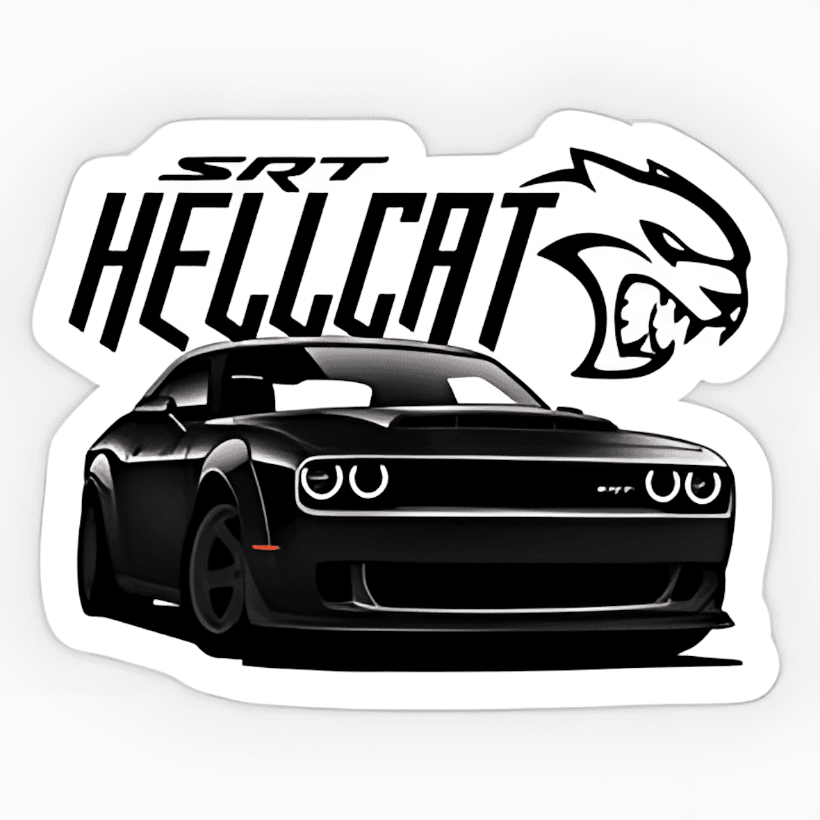 Highfive 3x3 inches SRT Hellcat Mustang Sticker self adhesive