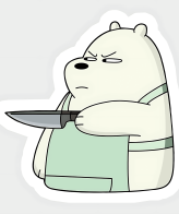 Highfive 3x3 inches Angry Bear Sticker self adhesive
