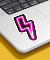Highfive 3x3 inches Neon Lighning Bolt Sticker self adhesive