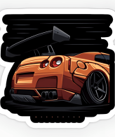 Highfive 3x3 inches Supra Car Sticker self adhesive