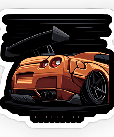 Highfive 3x3 inches Supra Car Sticker self adhesive
