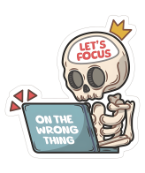 Highfive 3x3 inches Let's Focus Skeleton Sticker self adhesive