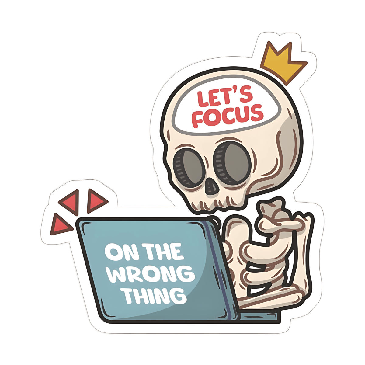 Highfive 3x3 inches Let's Focus Skeleton Sticker self adhesive