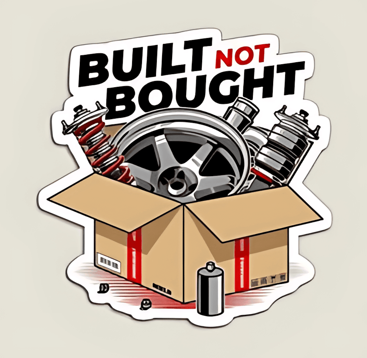 Highfive 3x3 inches Built Not Bought Sticker self adhesive