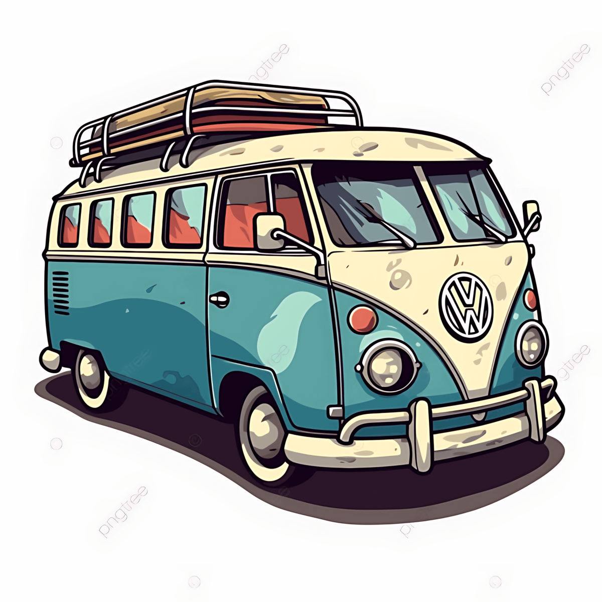 Highfive 3x3 inches Travel Bus Sticker self adhesive