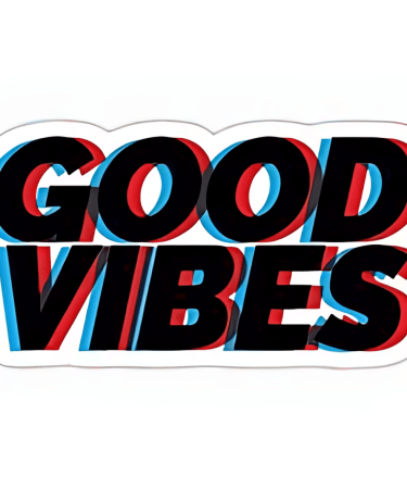 Highfive 3x3 inches Good Vibes Sticker self adhesive