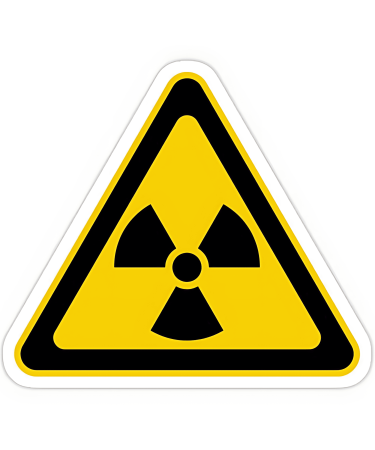 Highfive 3x3 inches Radiation warning sign Sticker self adhesive