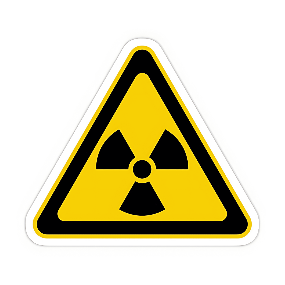 Highfive 3x3 inches Radiation warning sign Sticker self adhesive