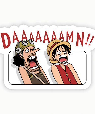 Highfive 3x3 inches Daaamn Sticker self adhesive