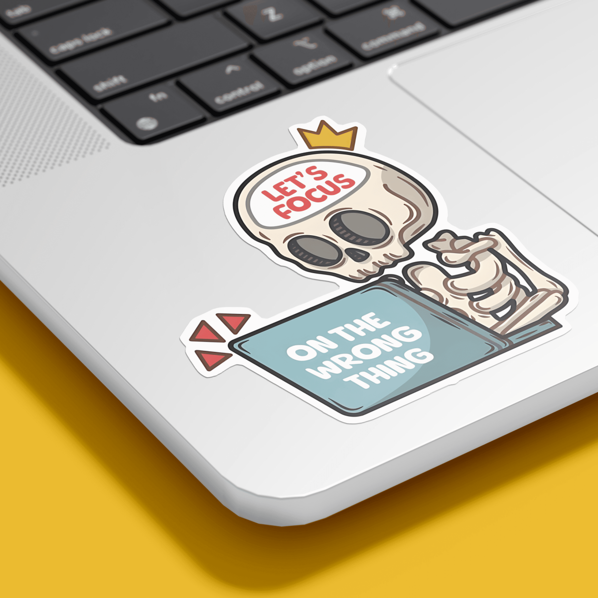 Highfive 3x3 inches Let's Focus Skeleton Sticker self adhesive - Image 2