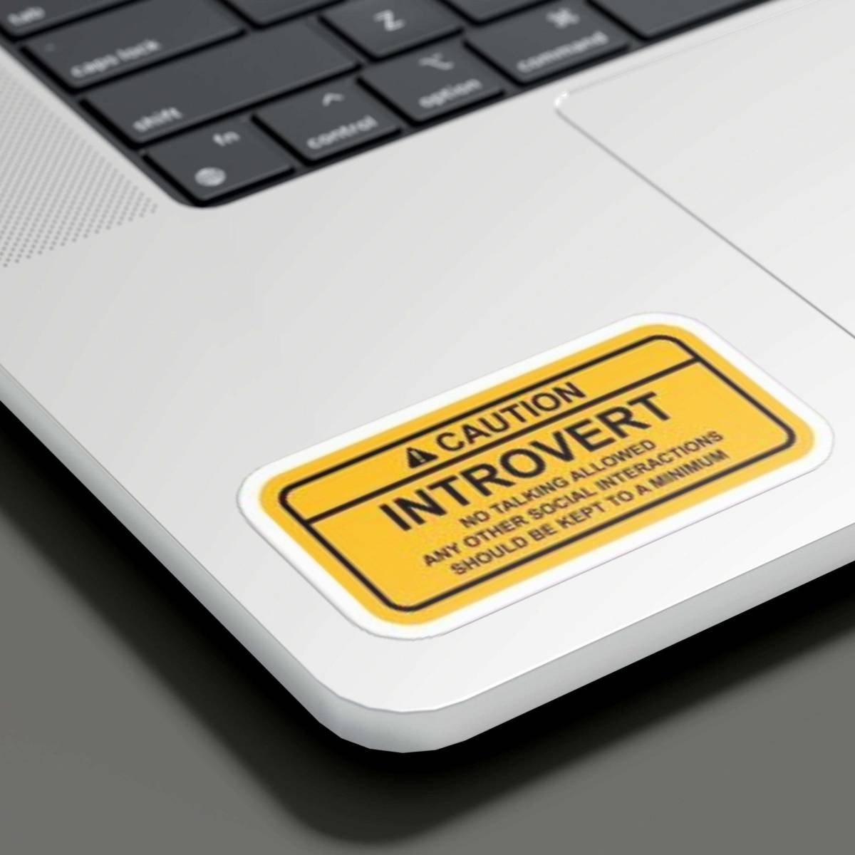 Highfive 3x3 inches CAUTION INTROVERT Sticker Self adhesive - Image 2