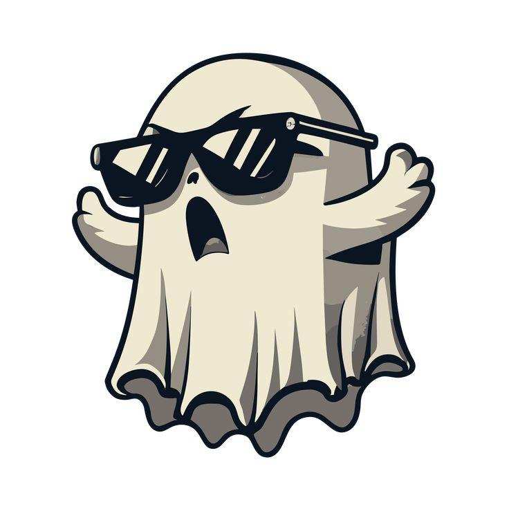 Ghost In Glasses Sticker Self adhesive