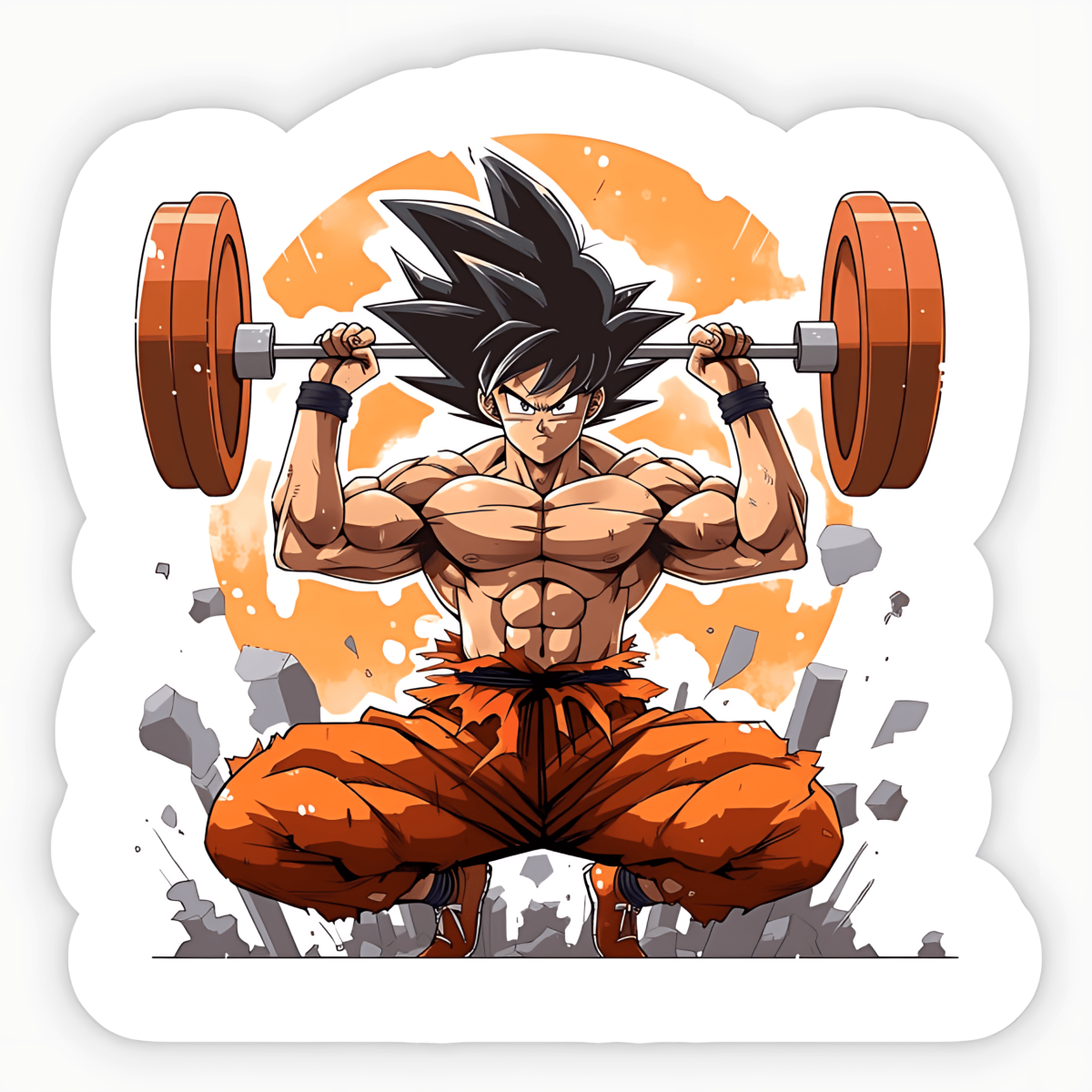Highfive 3x3 inches Goku Training Sticker self adhesive