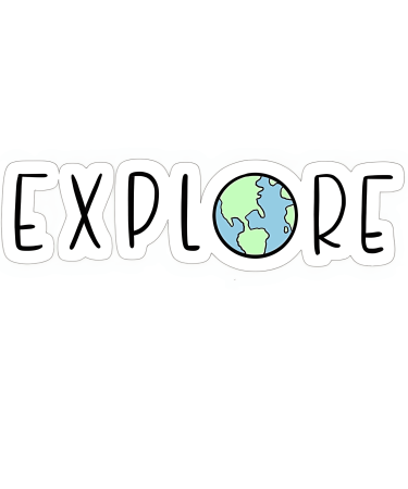 Highfive 3x3 inches Explore Sticker self adhesive