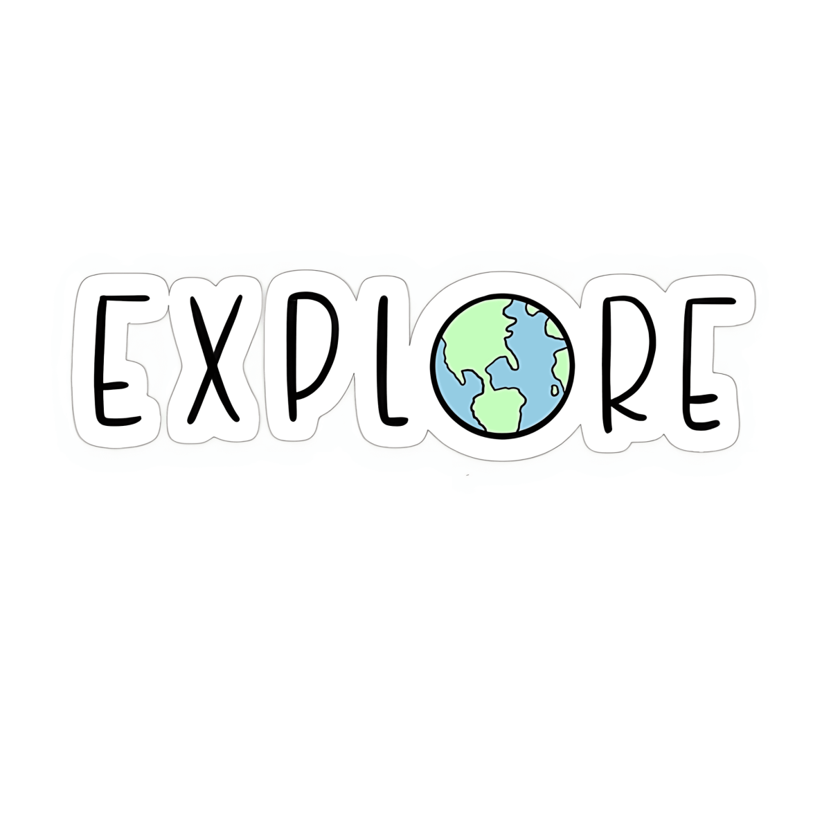 Highfive 3x3 inches Explore Sticker self adhesive