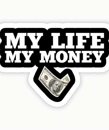 Highfive 3x3 inches My Life My Money Sticker Self adhesive