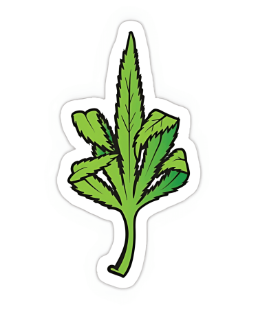 Highfive 3x3 inches Weed Middle Finger Sticker Self adhesive