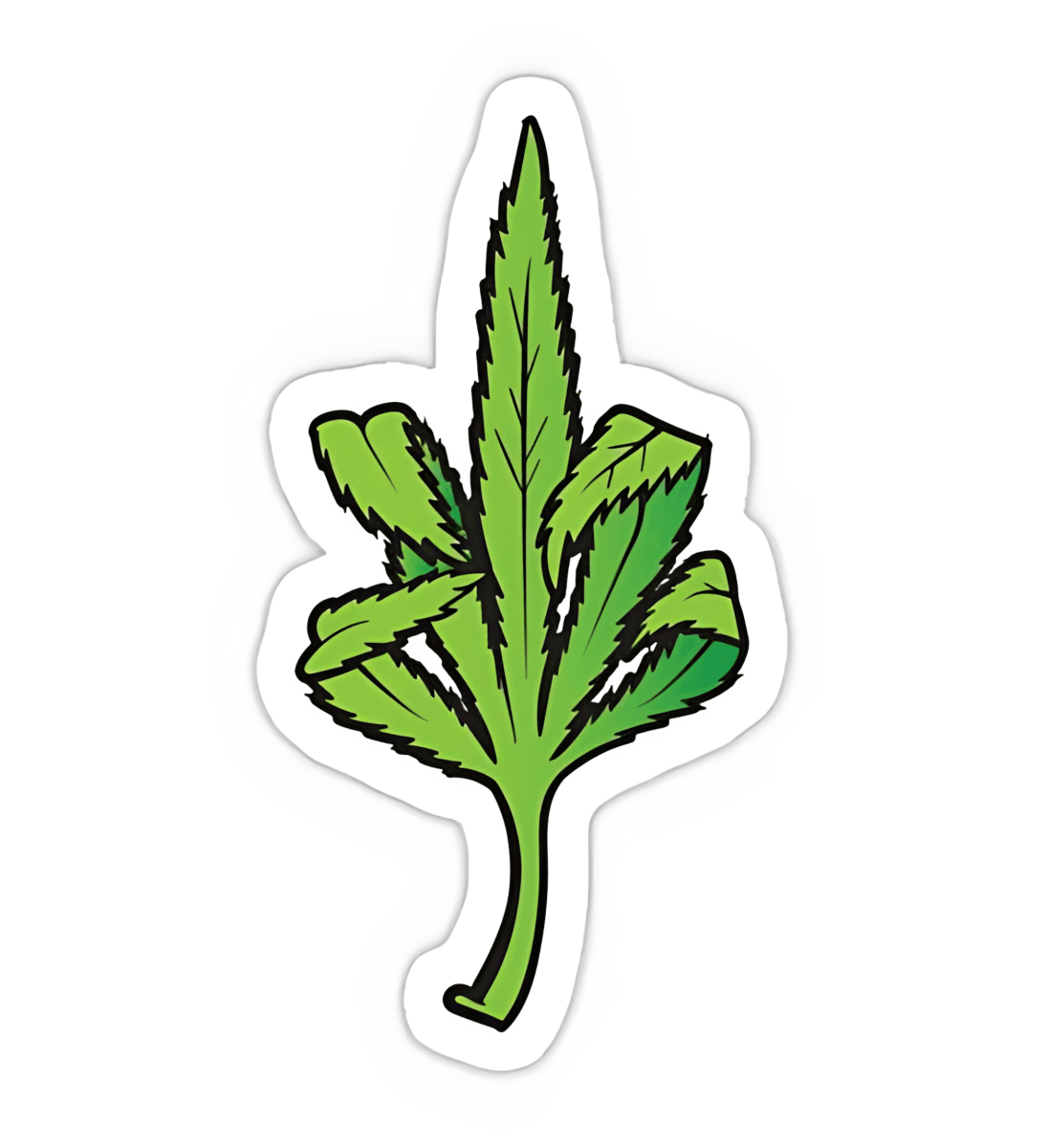 Highfive 3x3 inches Weed Middle Finger Sticker Self adhesive
