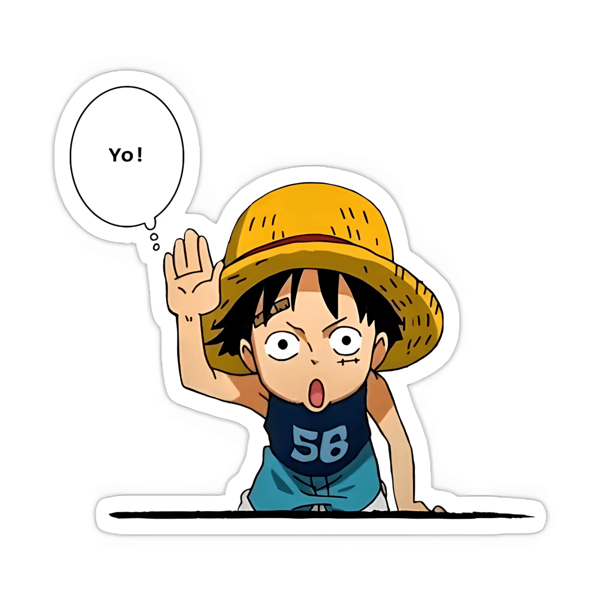 Highfive 3x3 inches Yo!! Luffy Sticker Self adhesive