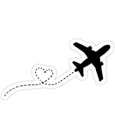 Highfive 3x3 inches Travelling Aeroplane Sticker self adhesive