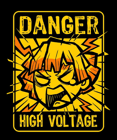 Highfive 3x3 inches Zenitsu Demon Slayer High Voltage Sticker self adhesive
