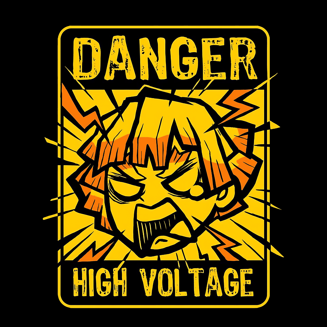 Highfive 3x3 inches Zenitsu Demon Slayer High Voltage Sticker self adhesive