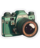 Highfive 3x3 inches Vintage Camera Sticker self adhesive