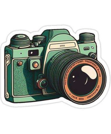 Highfive 3x3 inches Vintage Camera Sticker self adhesive