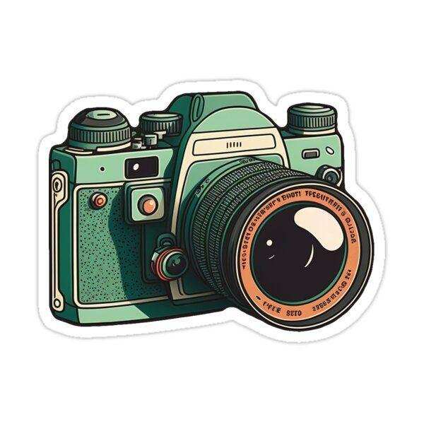 Highfive 3x3 inches Vintage Camera Sticker self adhesive