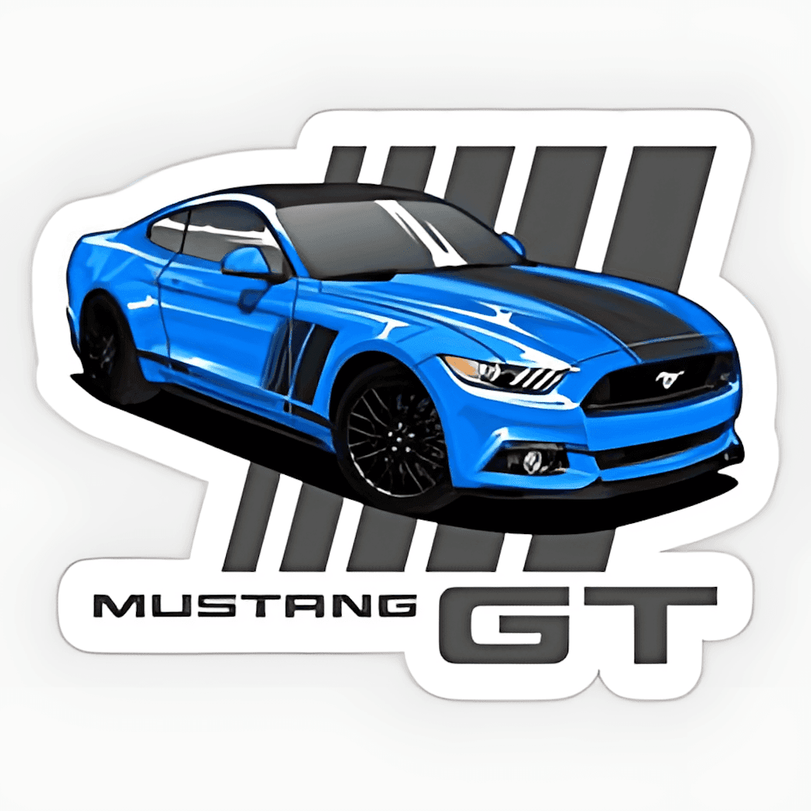 Highfive 3x3 inches Mustang GT Sticker self adhesive